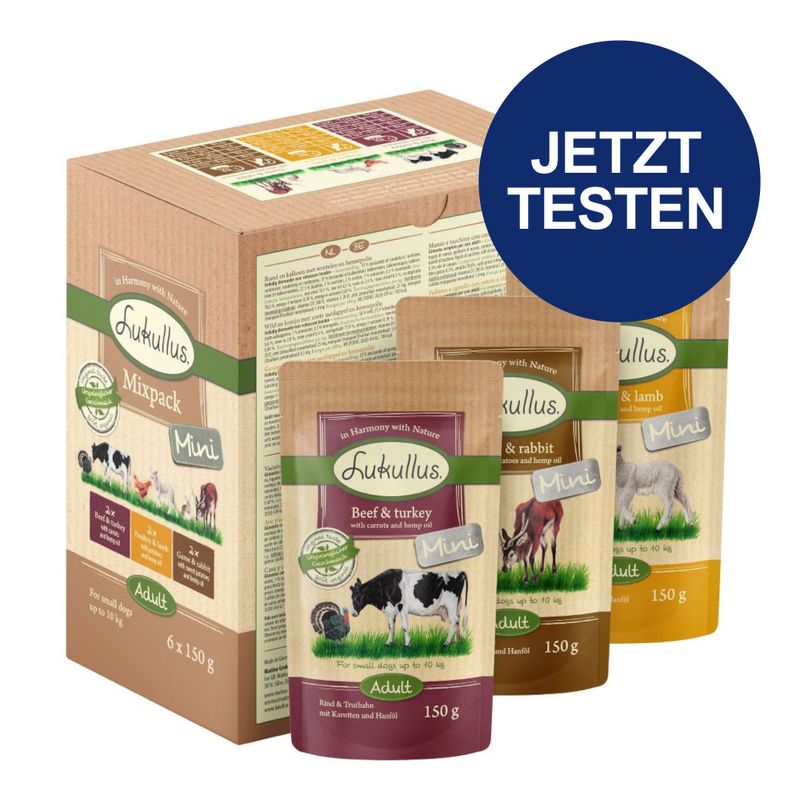 Probierpaket Lukullus Naturkost Adult Mini Getreidefrei 6 x 150 g