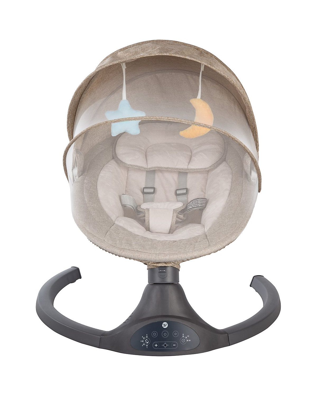 Babywippe Bebies First elektrische Babywippe Babyschaukel Relax mit Bluetooth-Funktion, Moskitonetz und Spielbogen