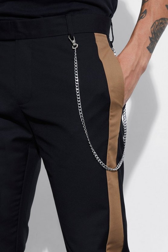 Slim-Fit Anzughose mit Seitenstreifen