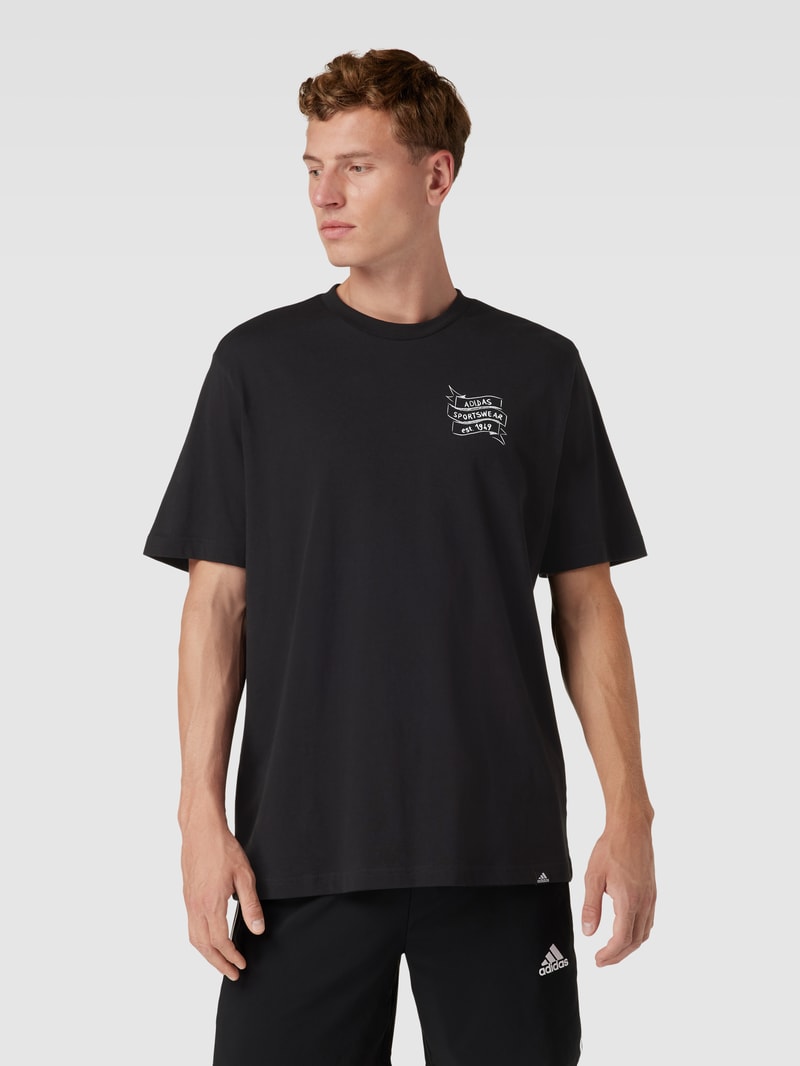 T-Shirt mit Label-Details in schwarz