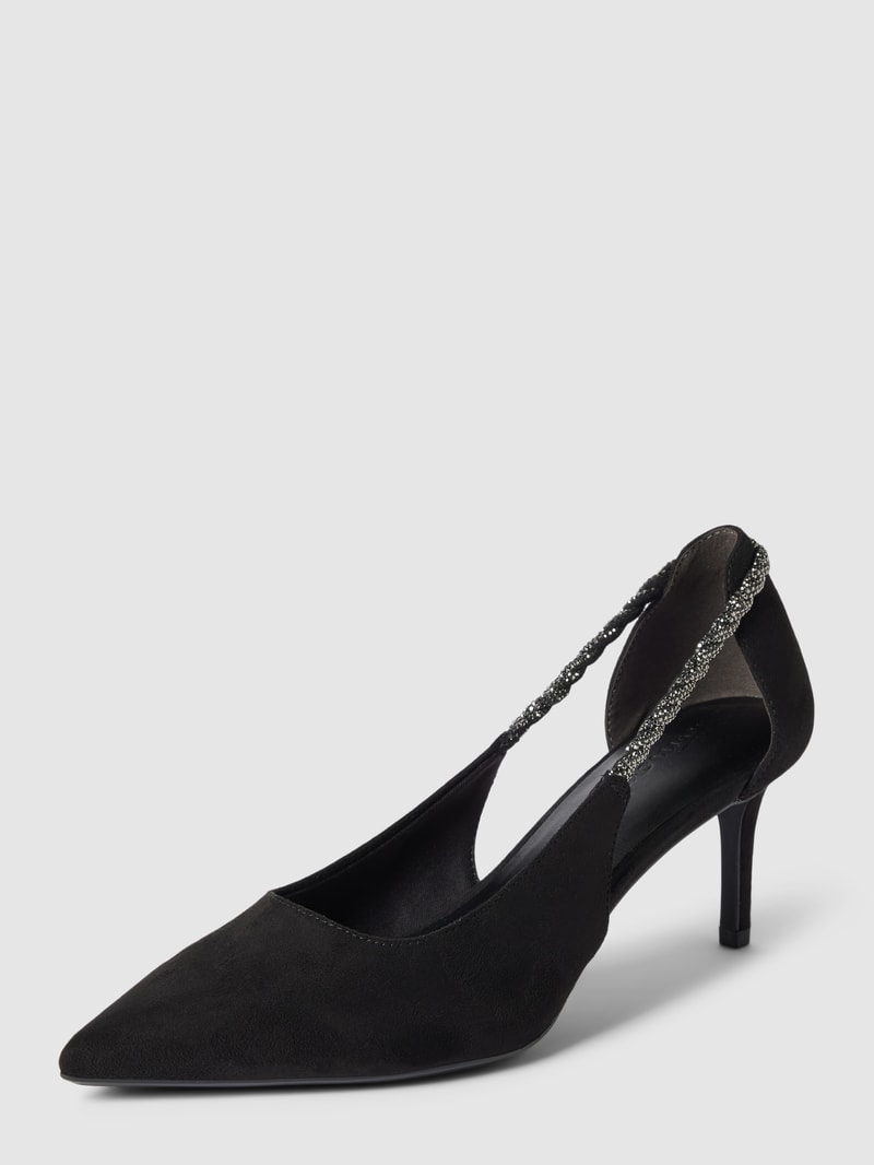 Pumps mit Strasssteinbesatz in schwarz