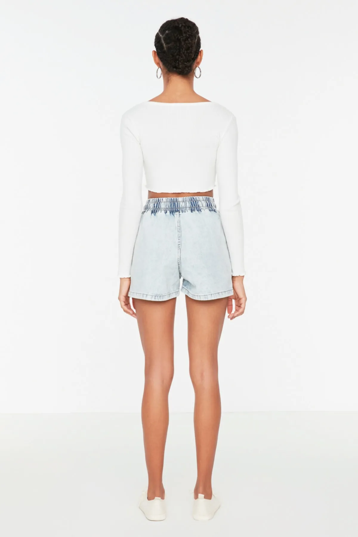 Trendyol Collection  Shorts - Dunkelblau - Hoher Bund