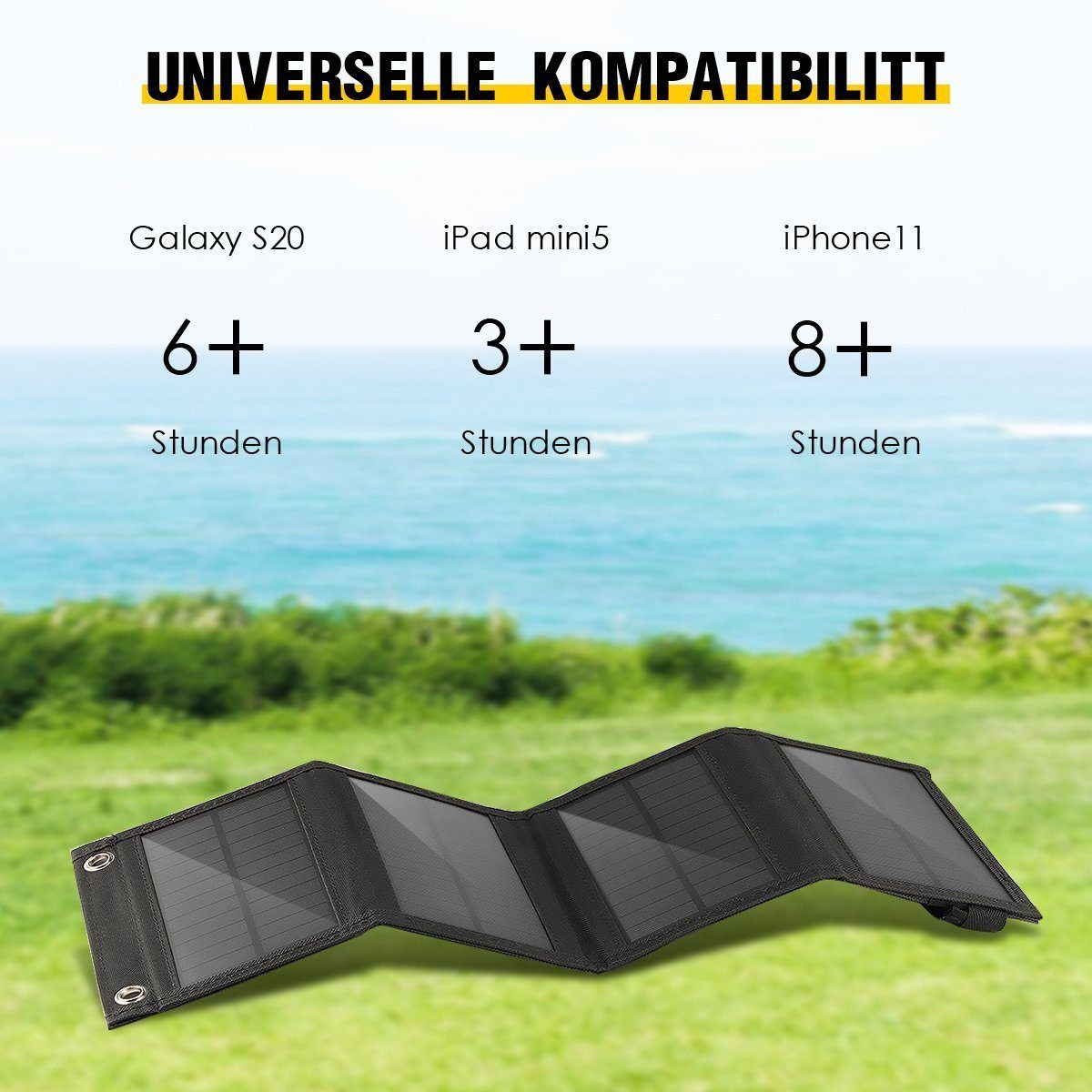 LETGOSPT Solarmodul 40W Solarpanel Faltbar mit USB Anschluss Wasserdichtes Tragbares, IPX4 Solar Panel Outdoor für Outdoor-Camping Wandern
