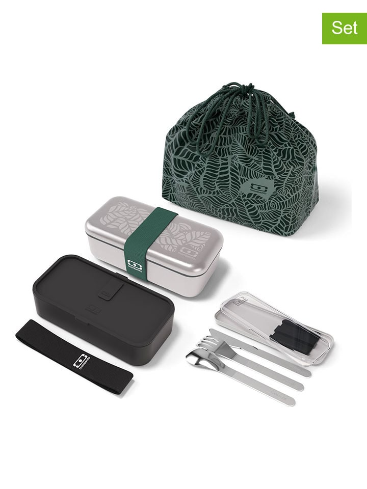 Monbento 8tlg. Lunch-Set in Grün/ Schwarz günstig kaufen onesize