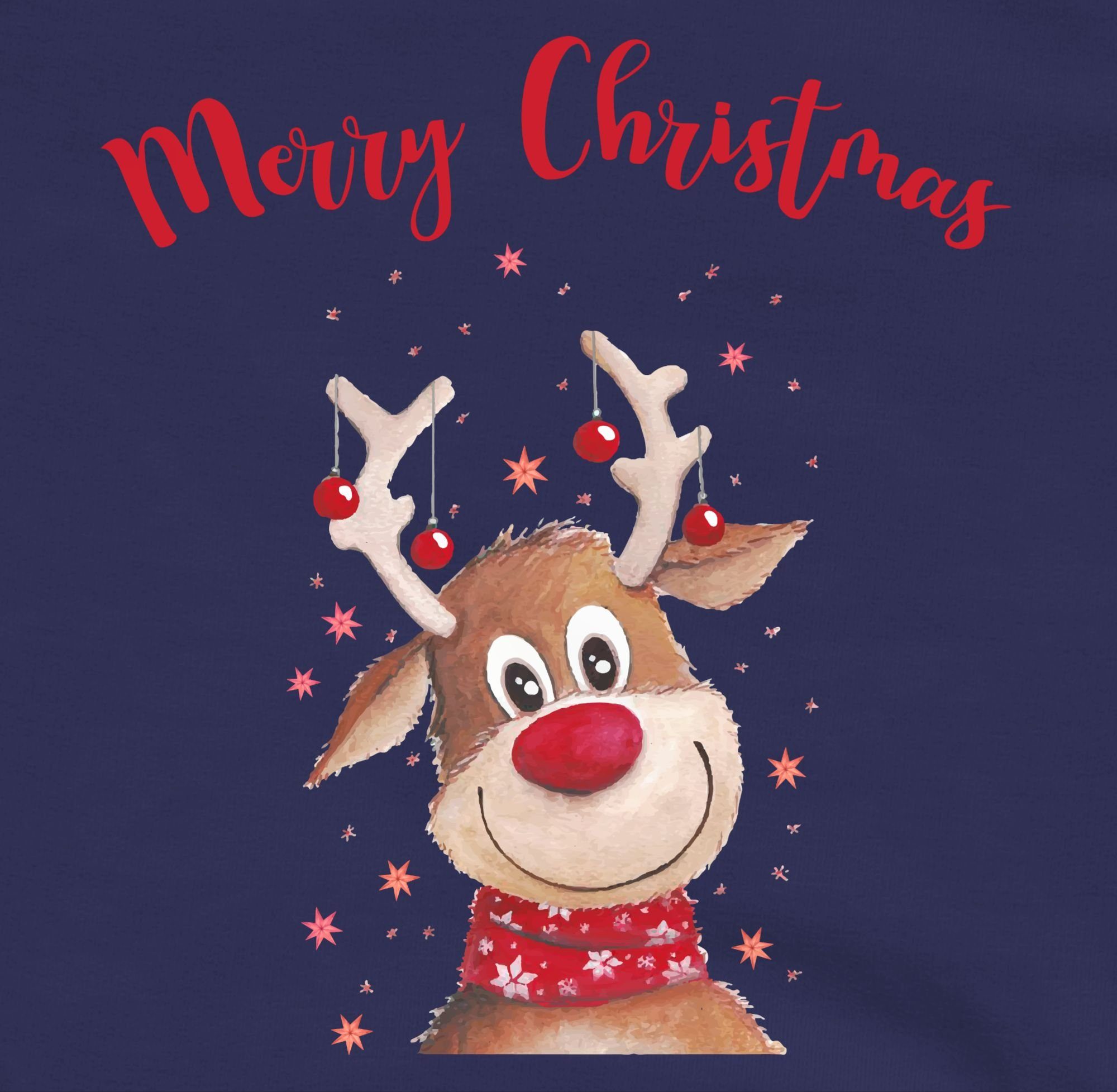 Shirtracer Hoodie Merry Christmas Rentier Weihnachten Kleidung Kinder