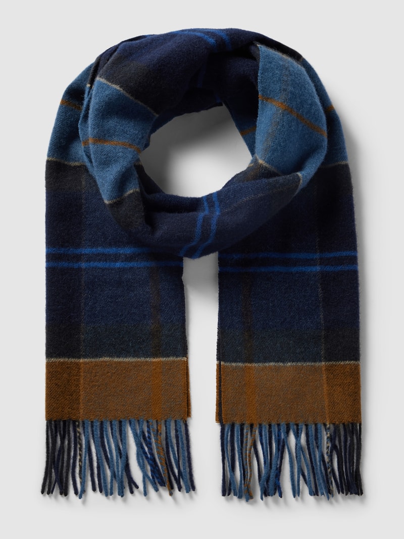 Schal aus Wolle mit Tartan-Muster Modell 'Inverness' in dunkelblau