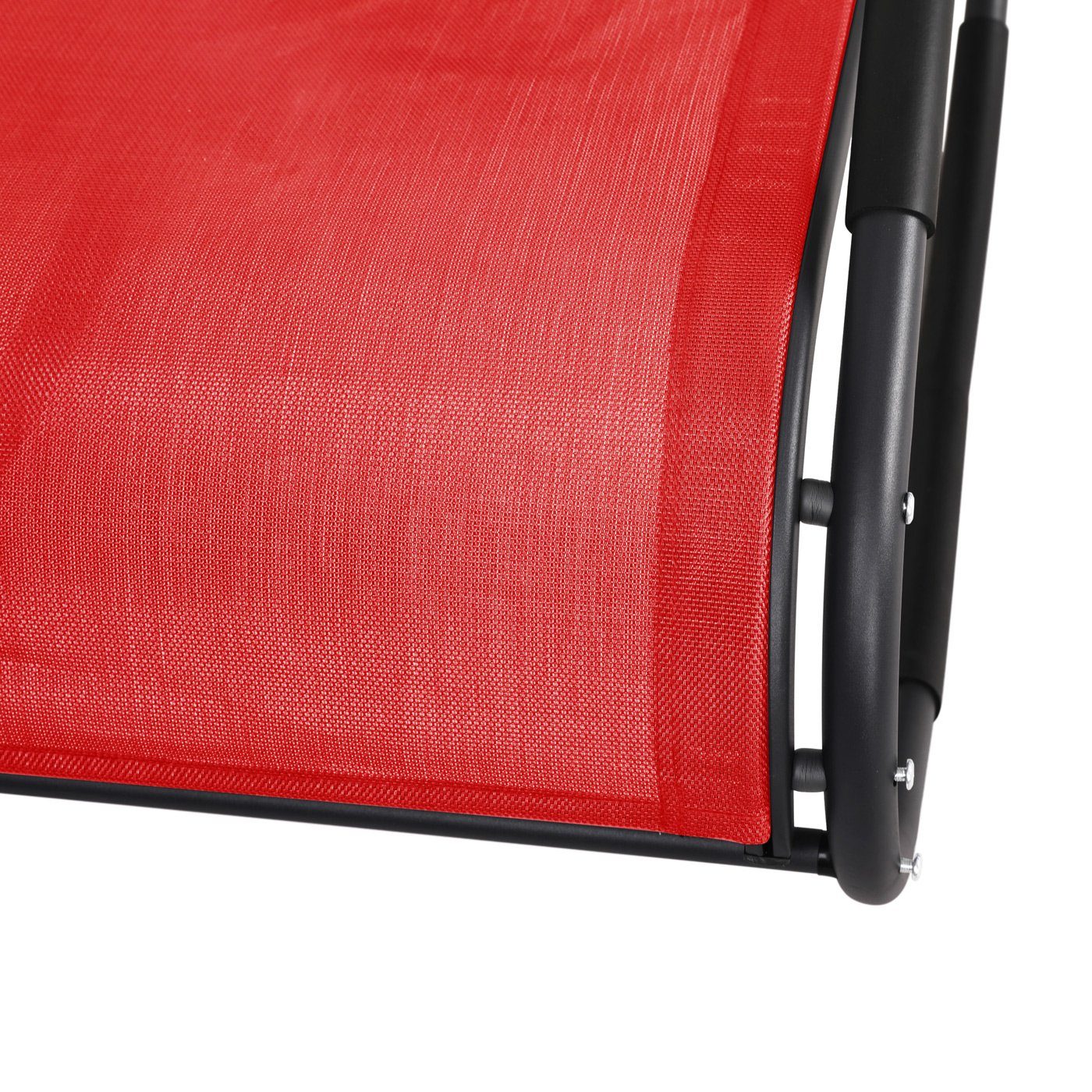 SVITA Schaukelstuhl EIBY, Schaukelsessel, mit Kopfstütze, Armlehne, Outdoor, Rot