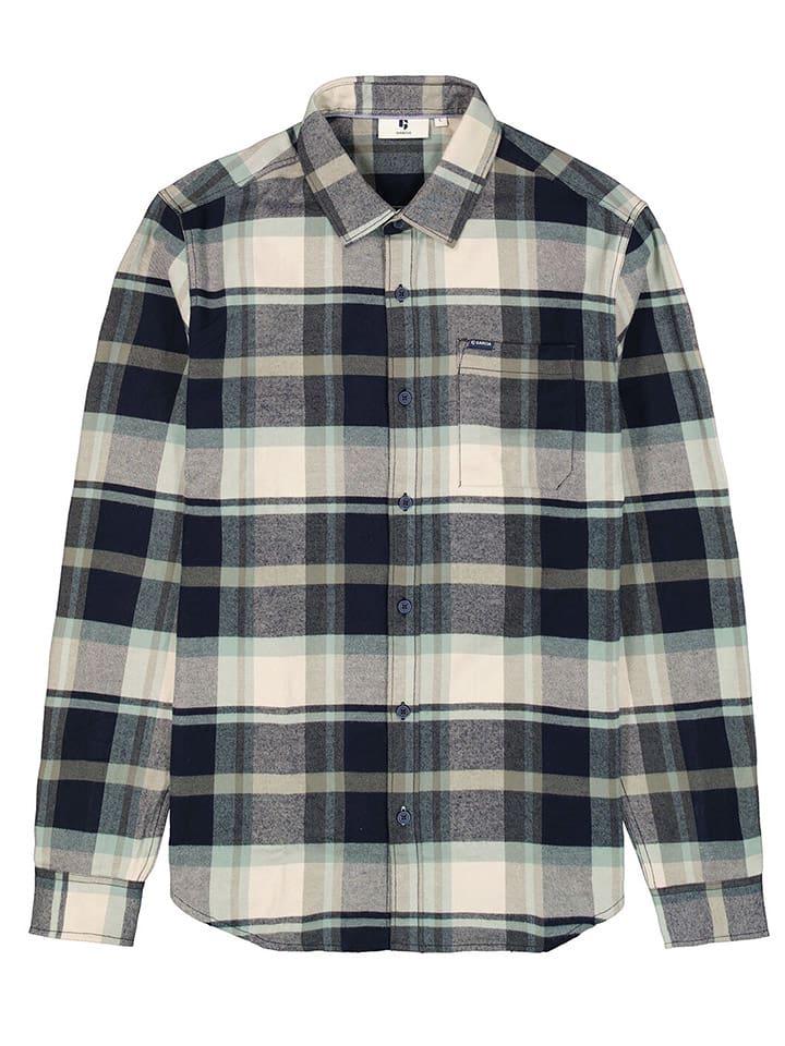 Garcia Hemd in Creme/ Dunkelblau/ Mint günstig kaufen