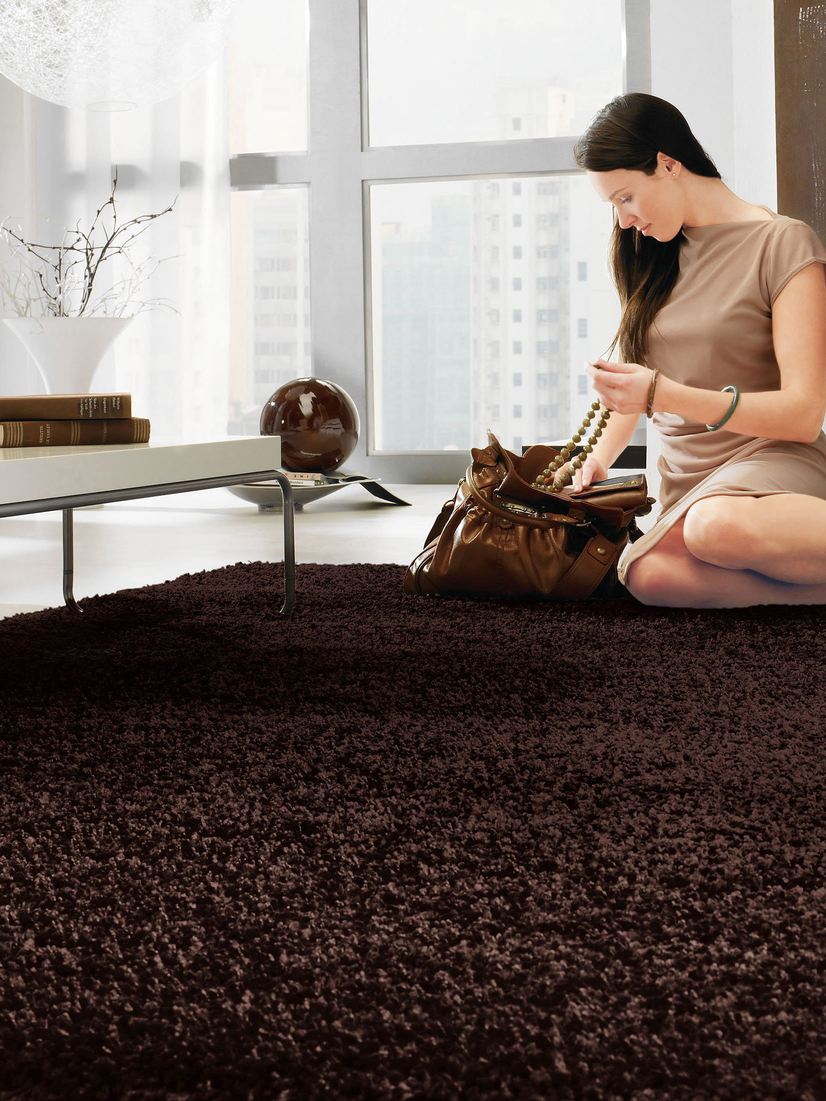 Creation Hochflor-Teppich, Mokka