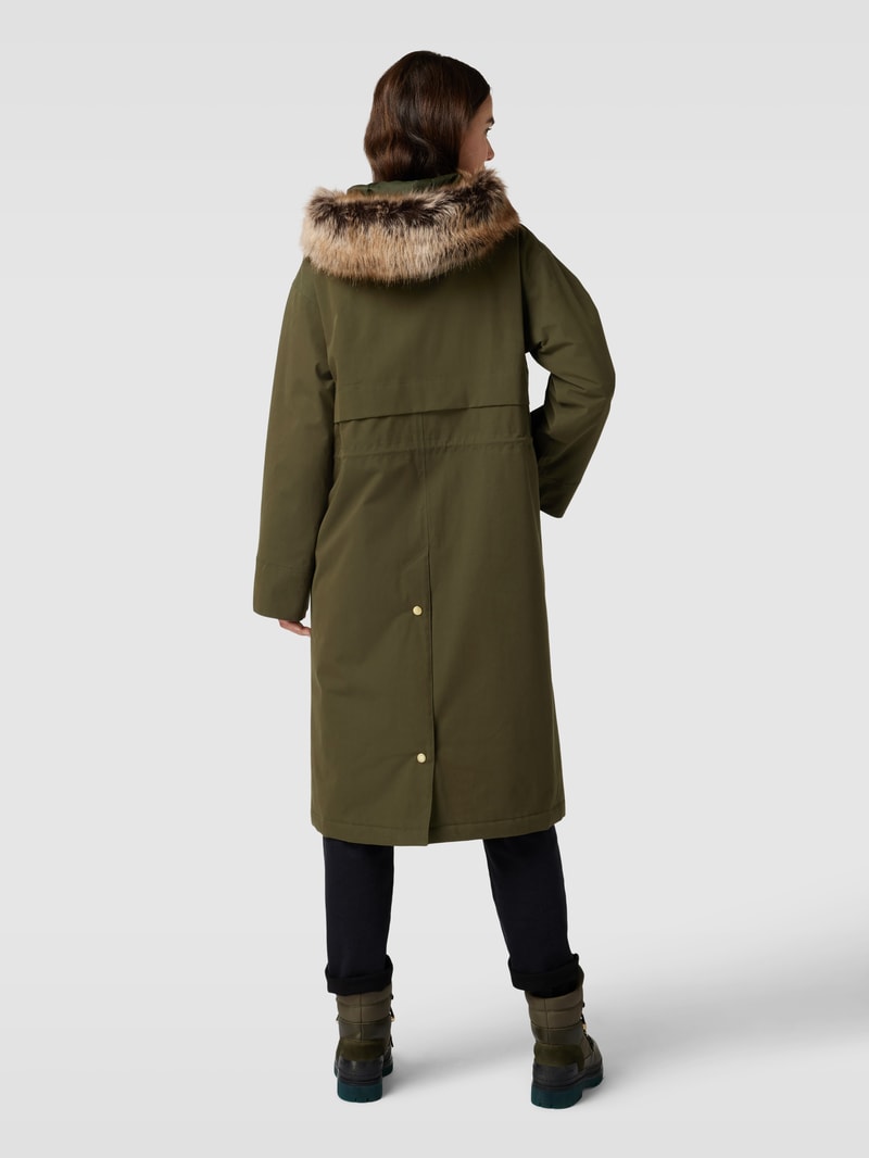Parka mit Pattentaschen Modell 'Deer' in olivgrün