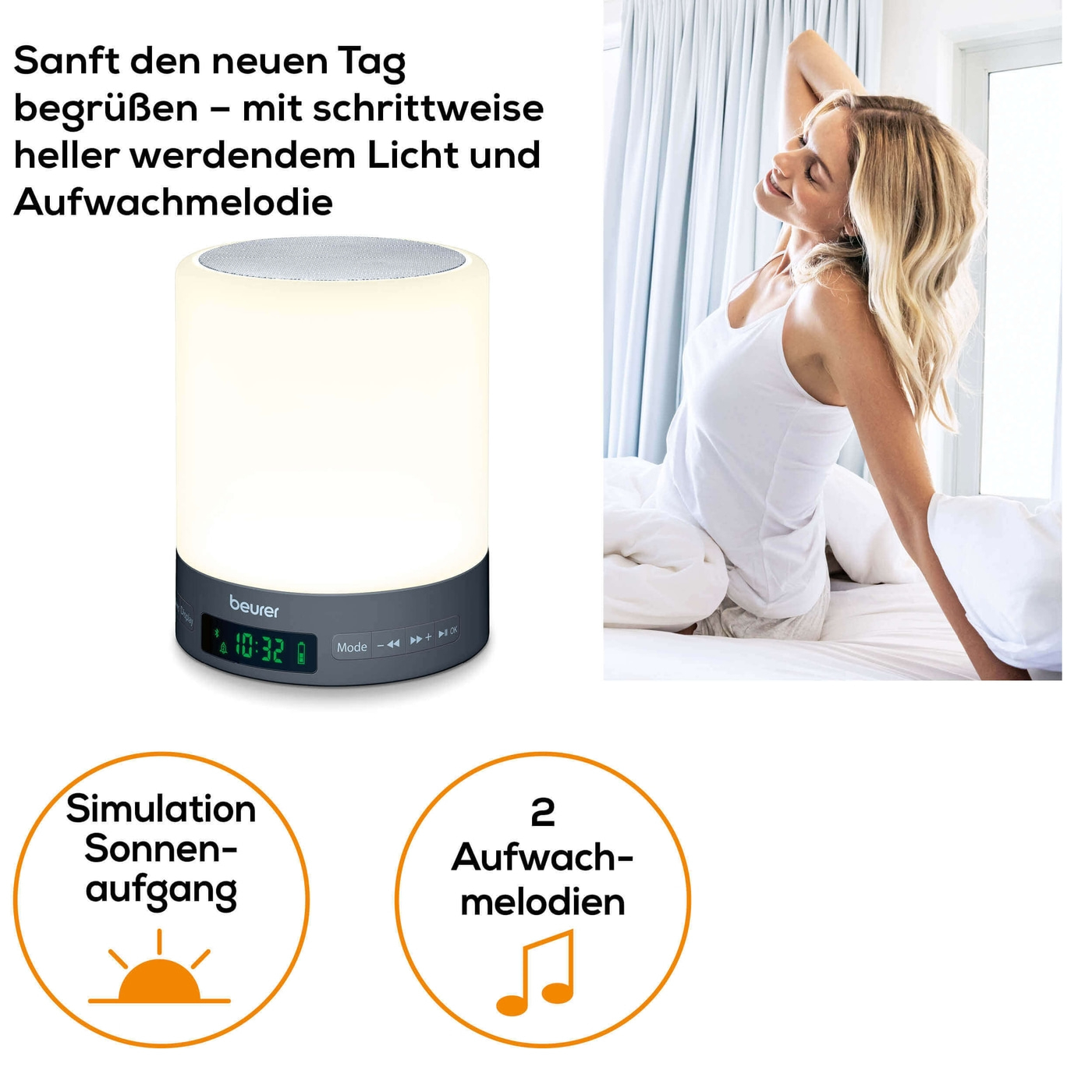 Beurer Lichtwecker WL 50-Lichtwecker für natürliches Einschlafen & sanftes Aufwachen