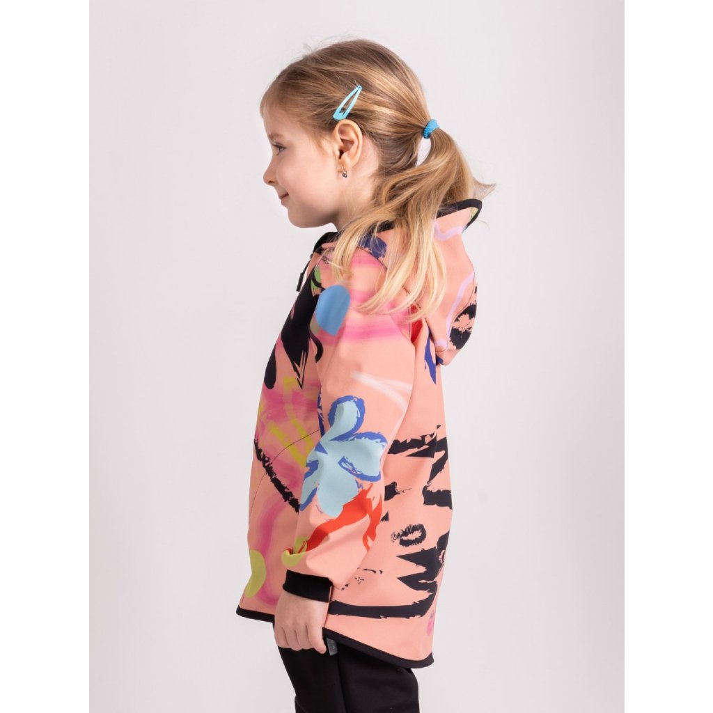 Unuo Kinder-Softshelljacke mit Fleece Fantasie Aprikose