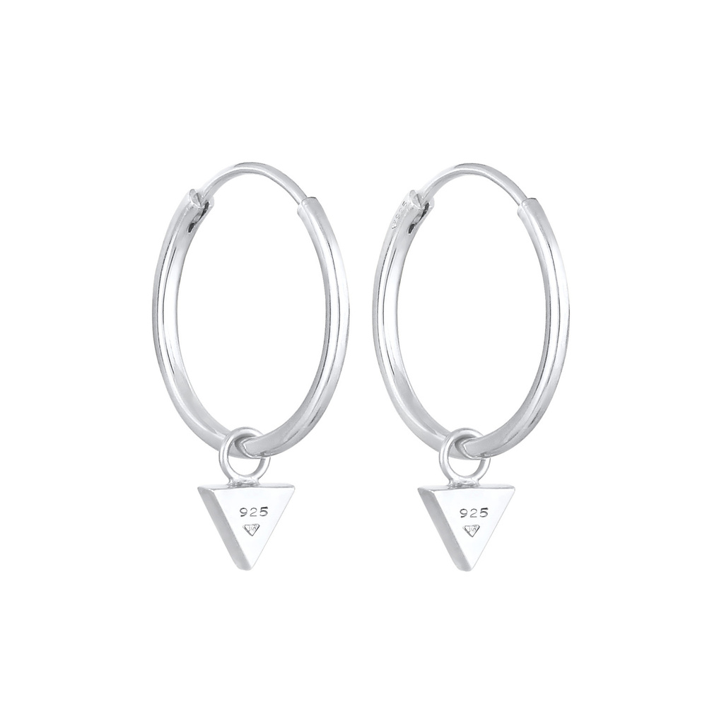 Elli Elli Boucles d'Oreilles Boucles créole pour dames en émail triangulaire en 925/10 Boucles d'oreilles