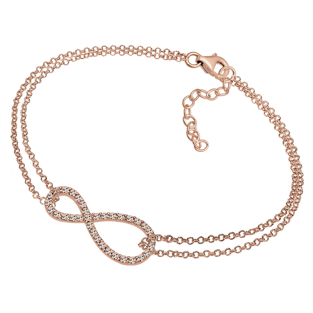 Elli Elli Bracelet Femme Motif Infinity Basic avec Cristaux en Argent Sterling 925 Bracelet