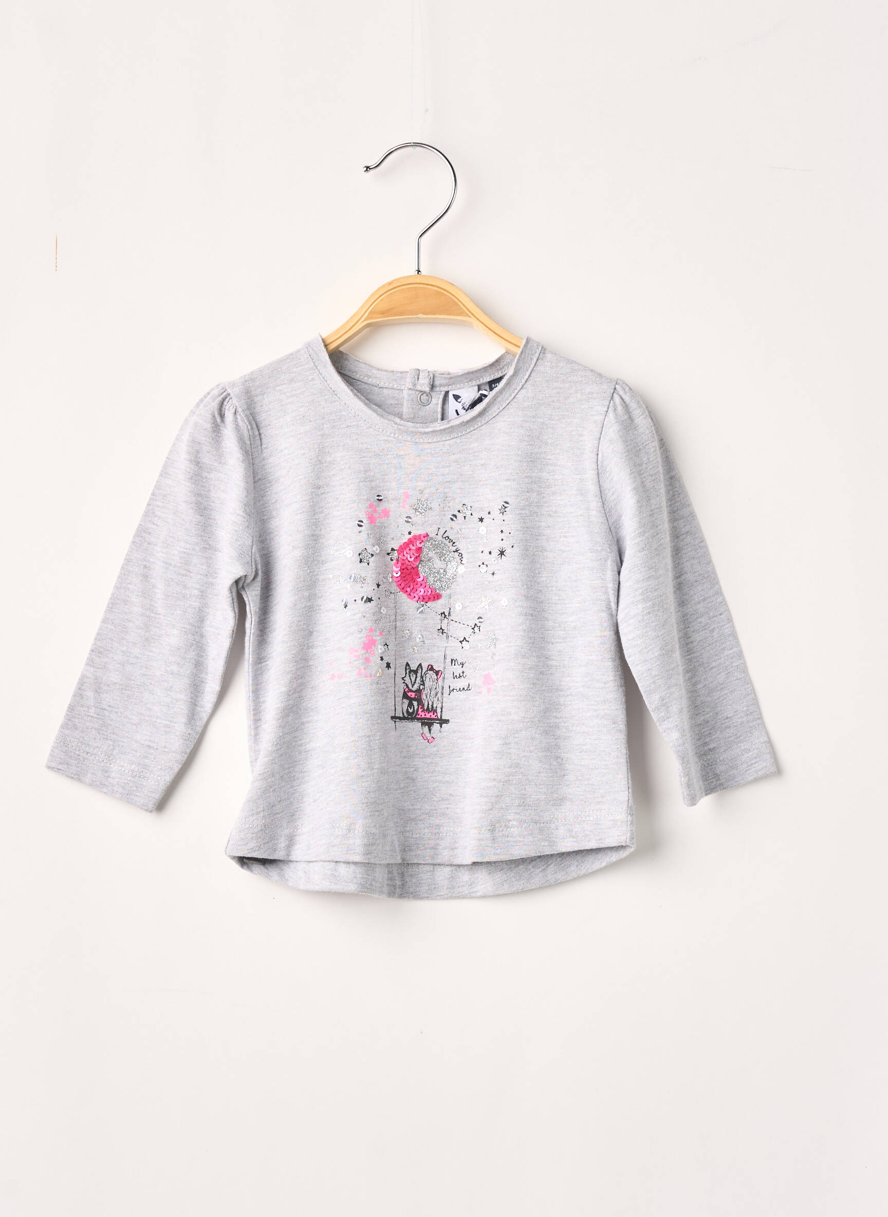3 Pommes Tshirts Fille couleur gris