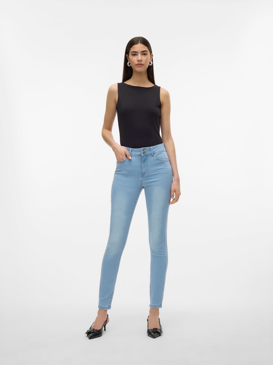 VMSOPHIA Hohe Taille Slim Fit Jeans