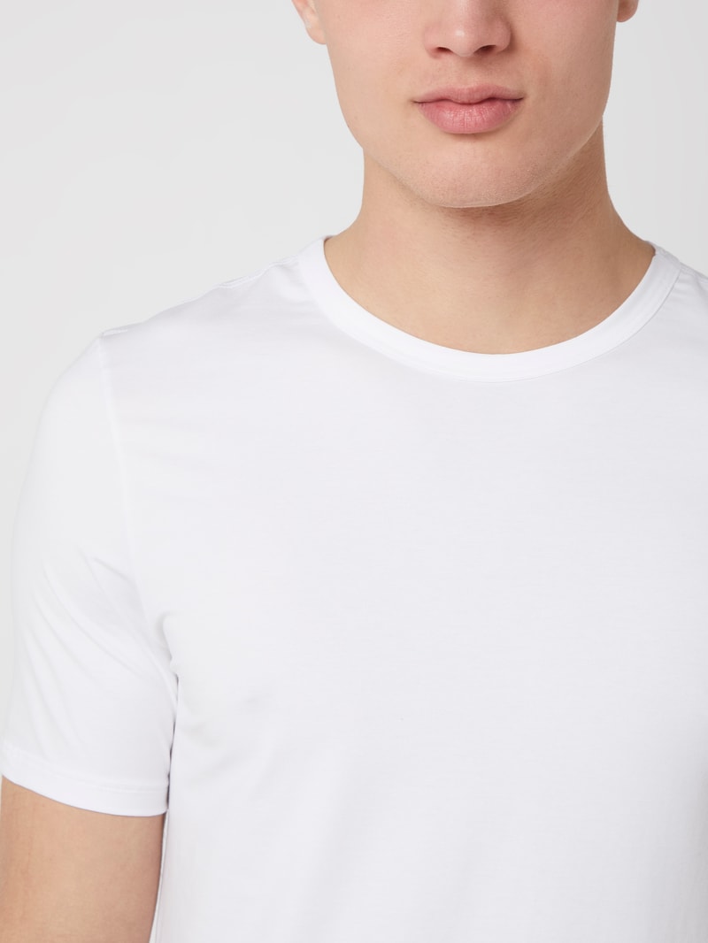T-Shirt mit Label-Detail im 2er-Pack Modell 'Cotton Essentials' in weiß