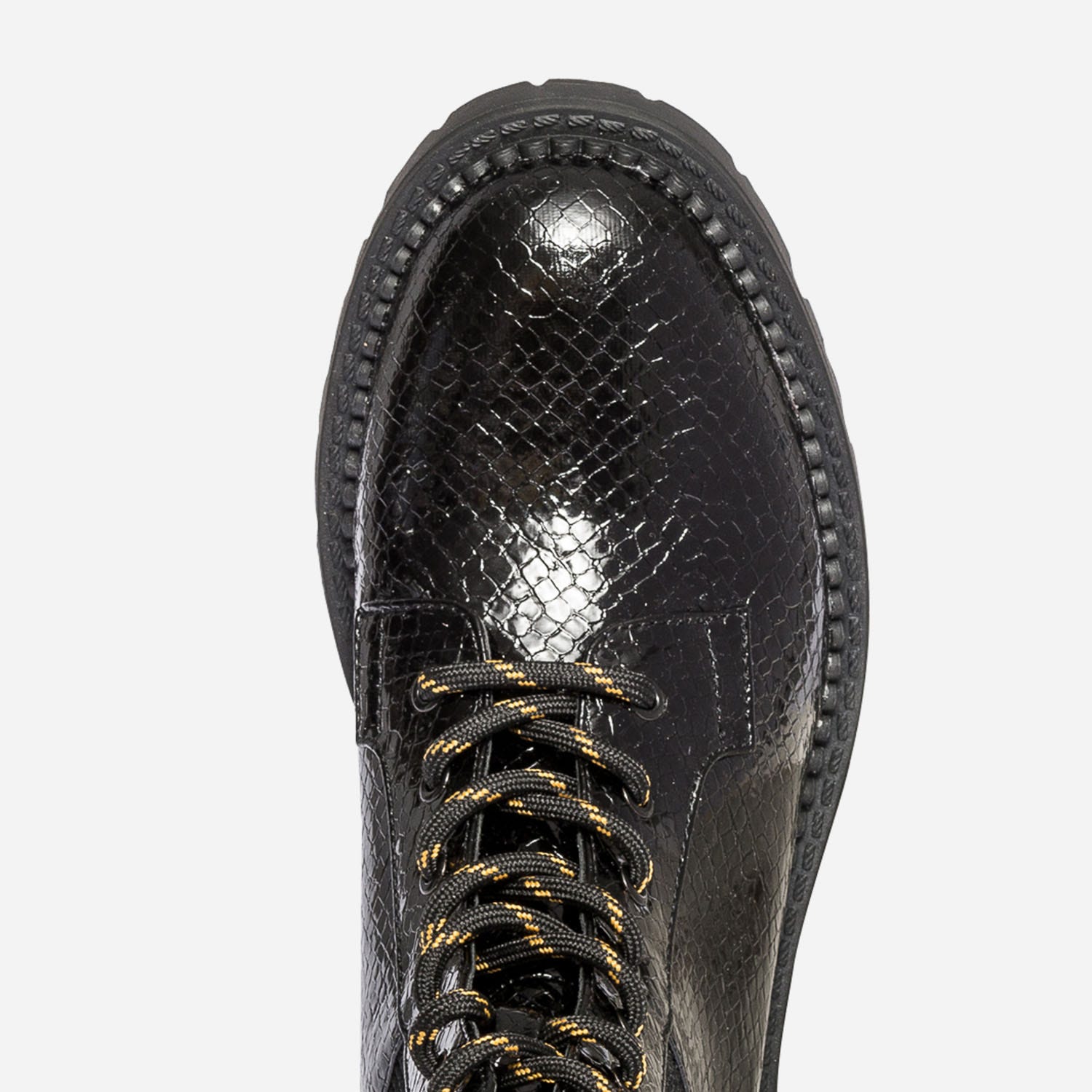 Bottine TEXTO noire vernie effet python
