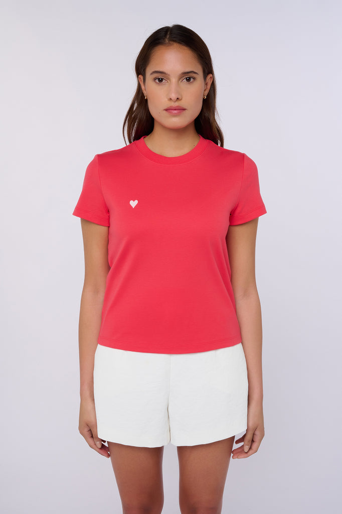 T-shirt coeur brodé