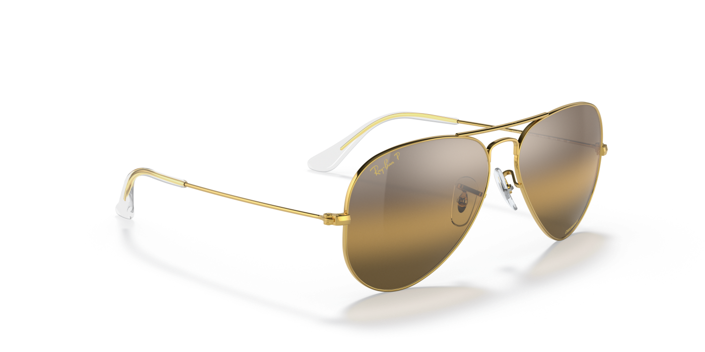 AVIATOR CHROMANCE - Auriu lustruit, argintiu/maro