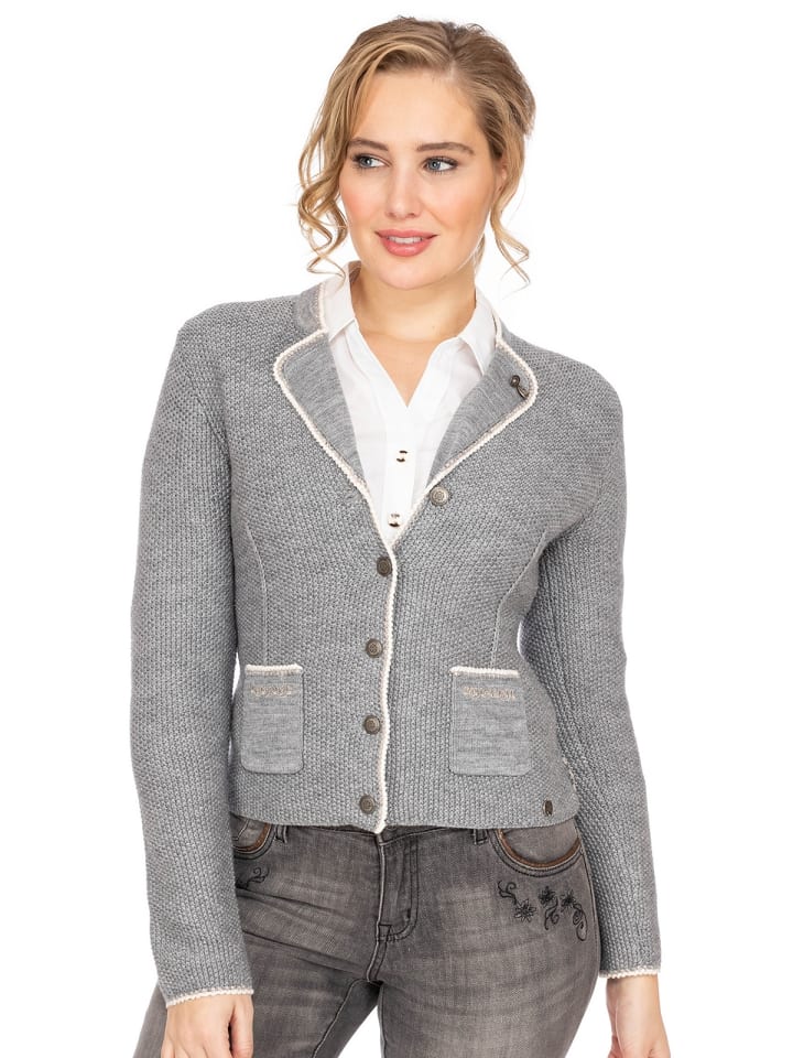 Spieth & Wensky Strickjacke AILEEN in hellgrau günstig kaufen
