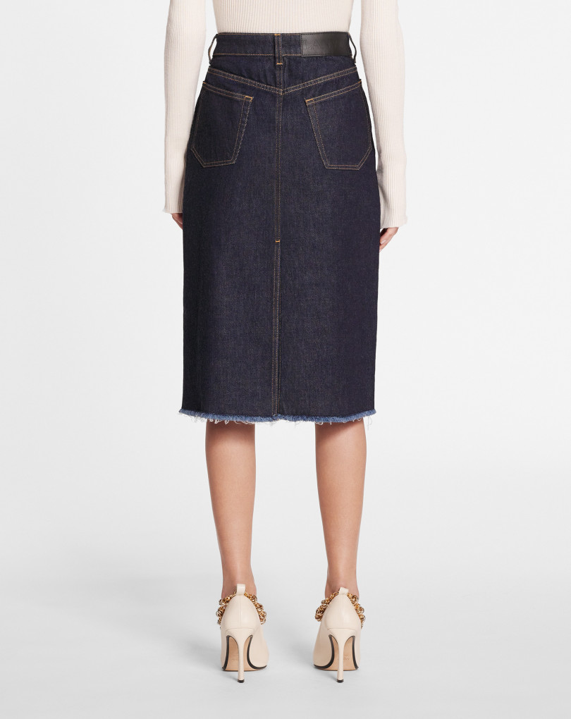 JUPE DENIM DROITE MI-LONGUE