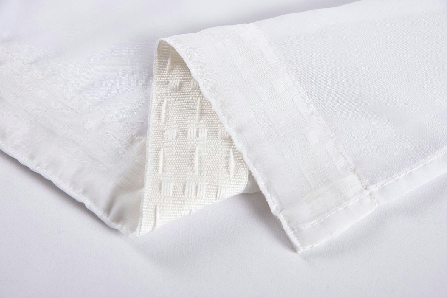 Bogenstore, Gardinenbox, Kräuselband (1 St), transparent, Jacquard, Store Jacquard Isabella Kräuselband Universalband Weiß Längsstreifen Transparent Voile 13145