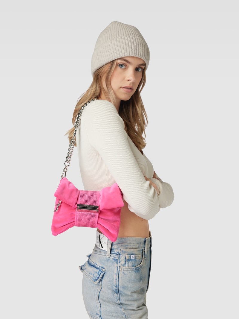 Handtasche mit Label-Detail Modell 'DAHLIA' in pink