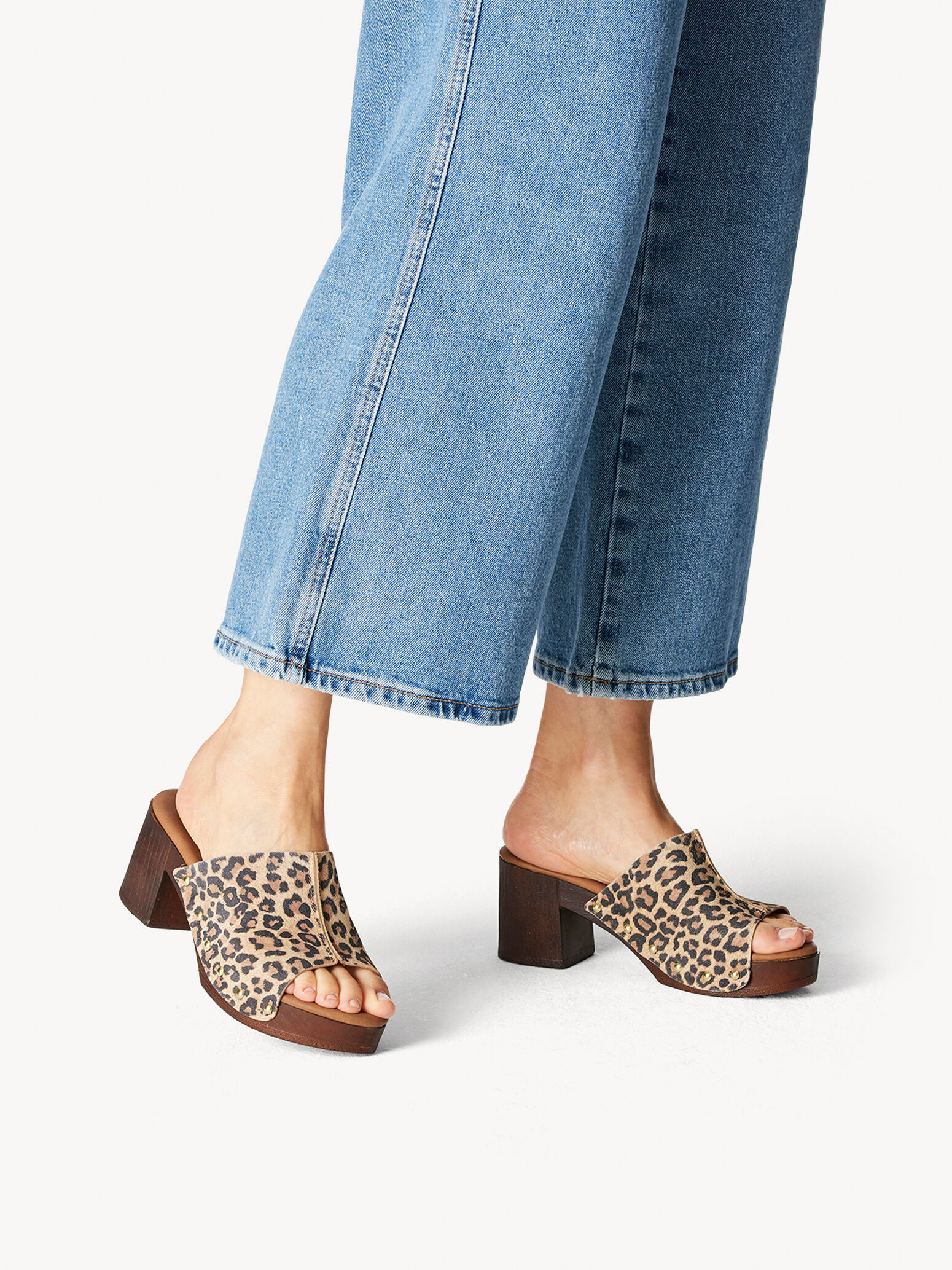 Mule en cuir - marron