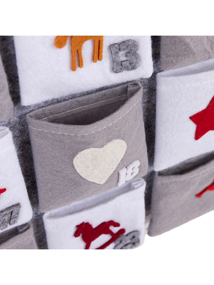 Profiline Adventskalender in Grau/ Weiß/ Rot - (B)49,5 x (H)52 cm günstig kaufen onesize