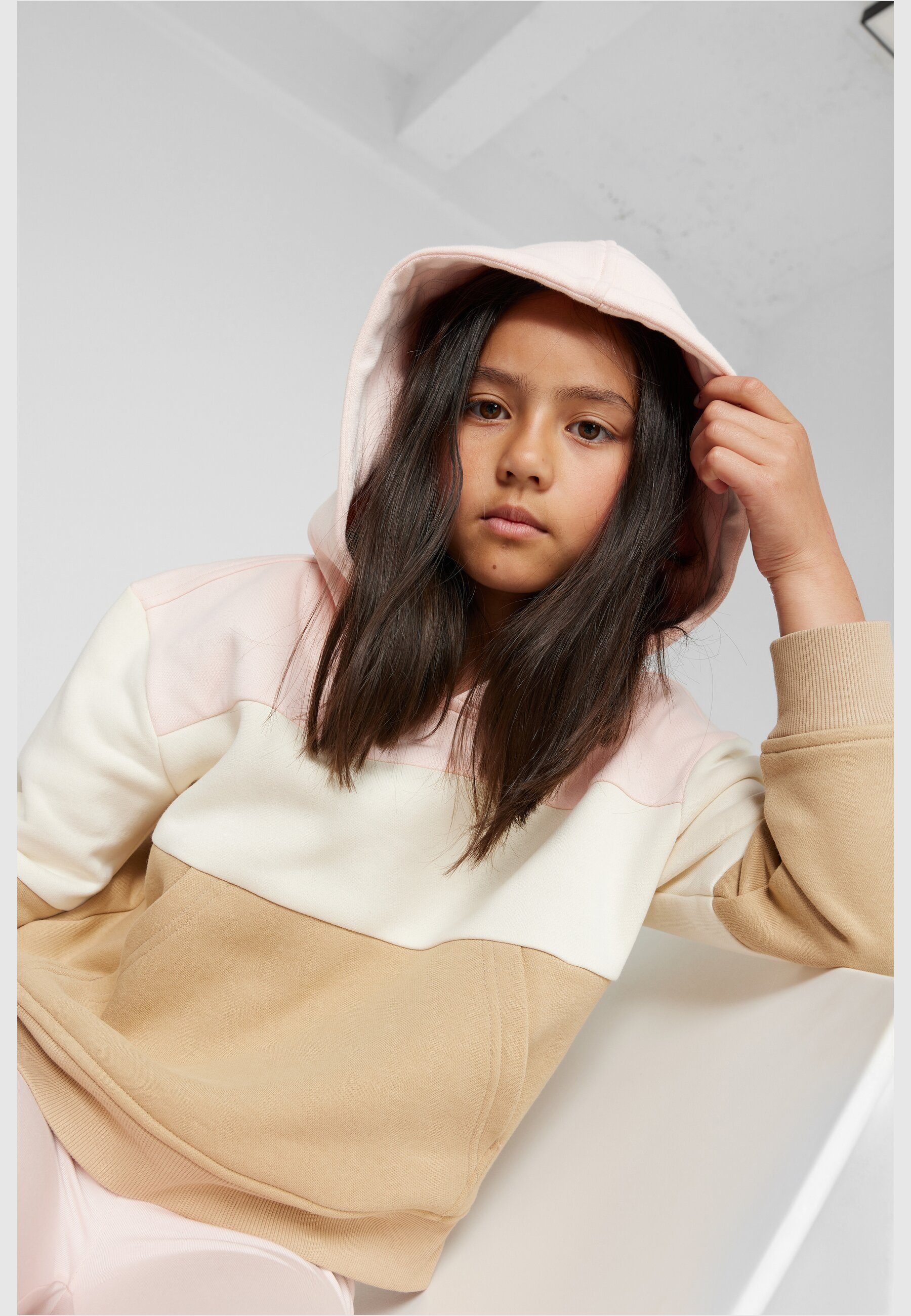 URBAN CLASSICS Hoodie Damen Girls Oversized 3-Tone Hoody (1-tlg)
