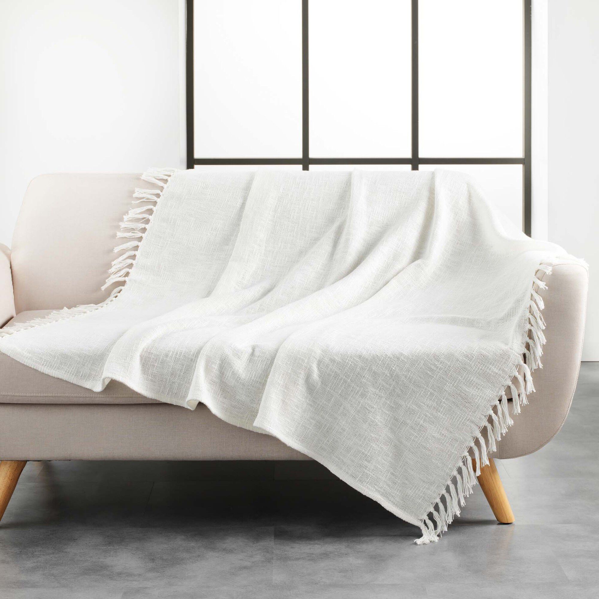 Jeté de canapé ou plaid uni