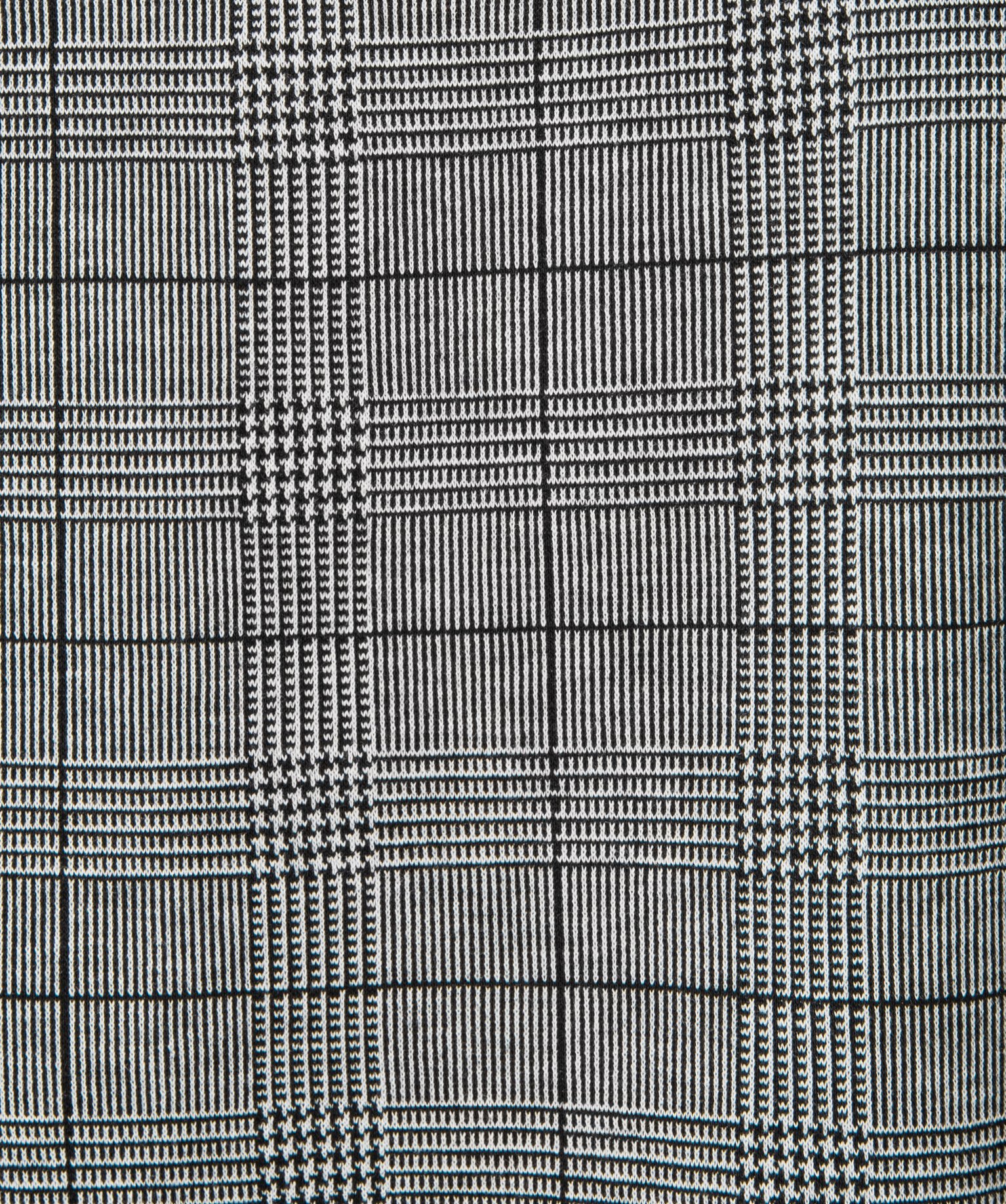 Pantalon slim en maille à carreaux et taille haute fille noir | GEMO