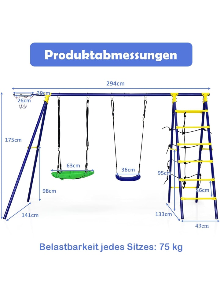 COSTWAY 5-in-1 Schaukelset in Blau günstig kaufen onesize