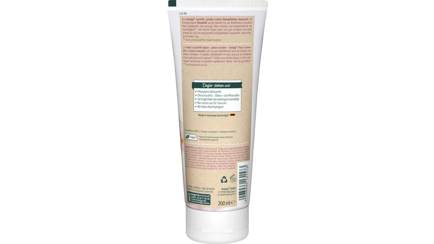 Kneipp Sensitiv leichte Lotion Mandelblüten Hautzart 200 ml