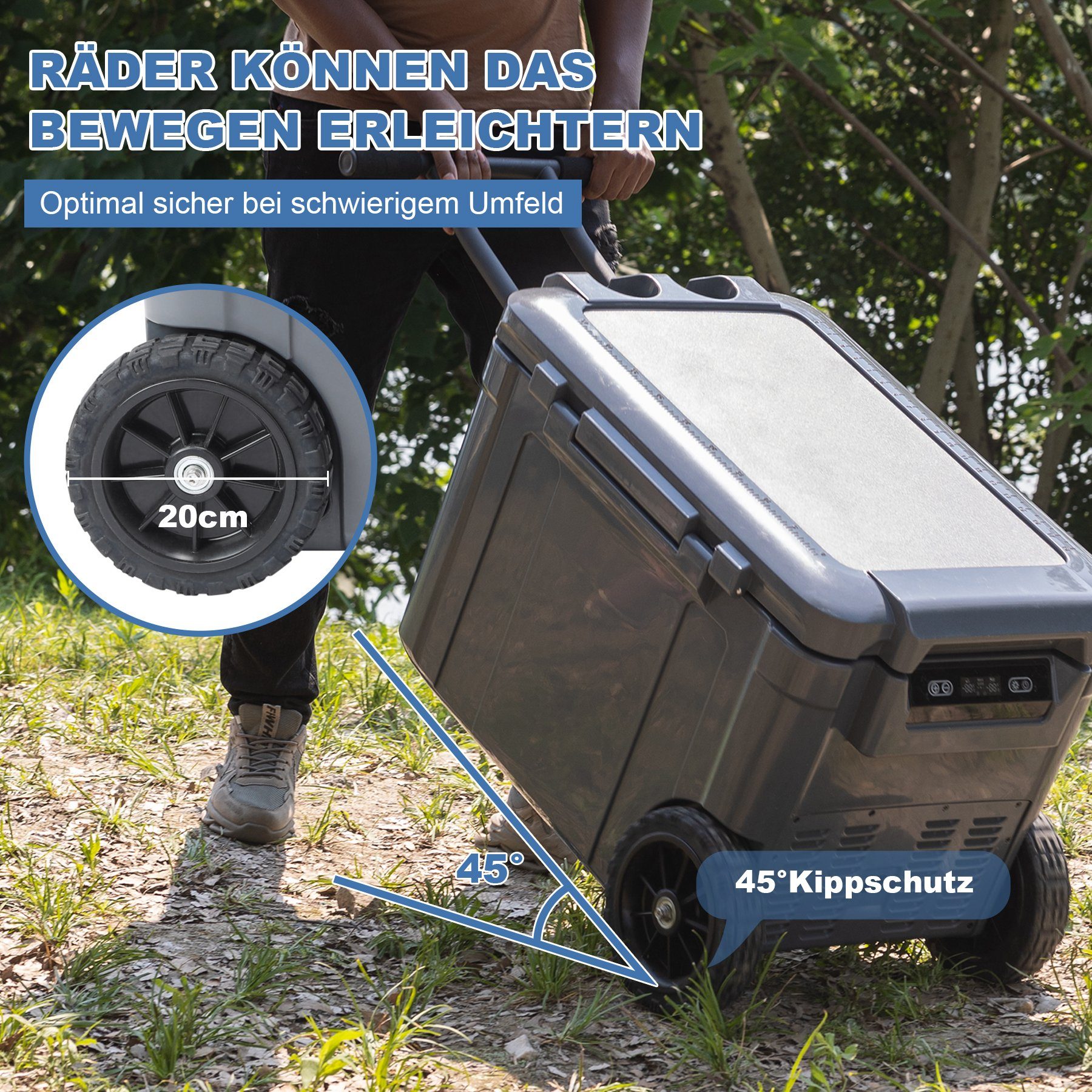 HomeMiYN Kühlbox 45L kompressor Kühlbox Auto Kühlschrank doppelte Temperaturregelung, 30 l