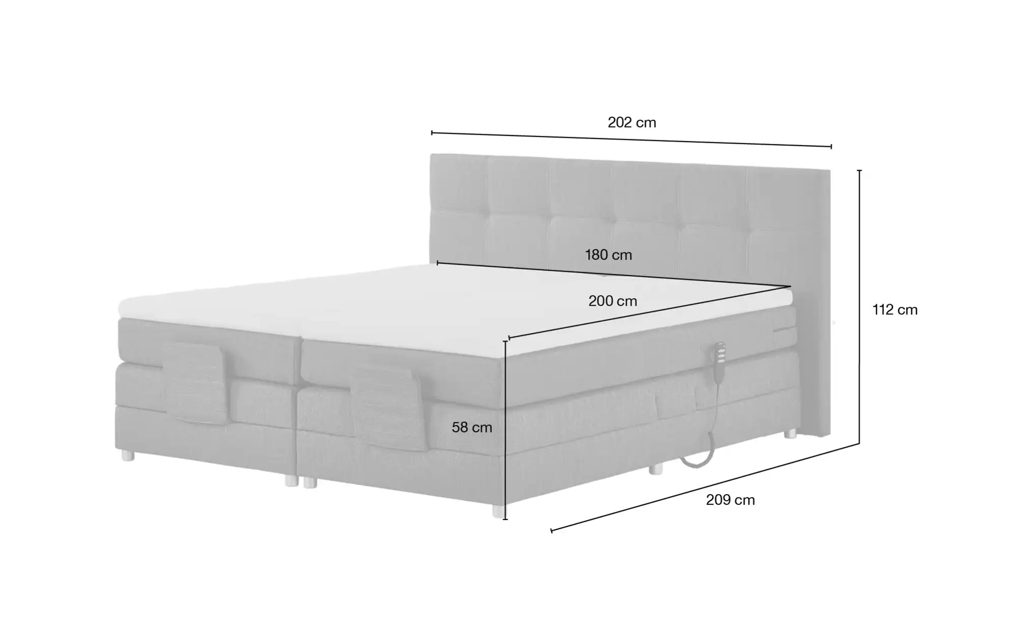 Primo Motor-Boxspringbett  Manolo