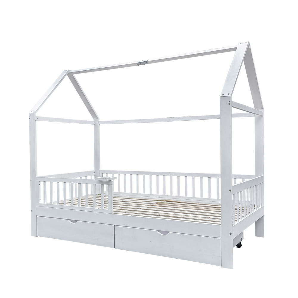 Home Deluxe Kinderbett STERNENLAND mit Schubladen – 90 x 200 cm Weiß