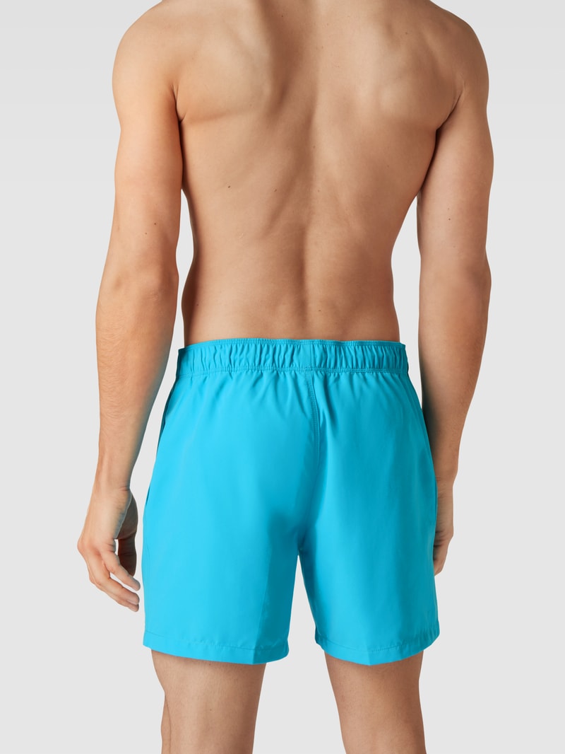 Badehose mit Label-Detail in türkis