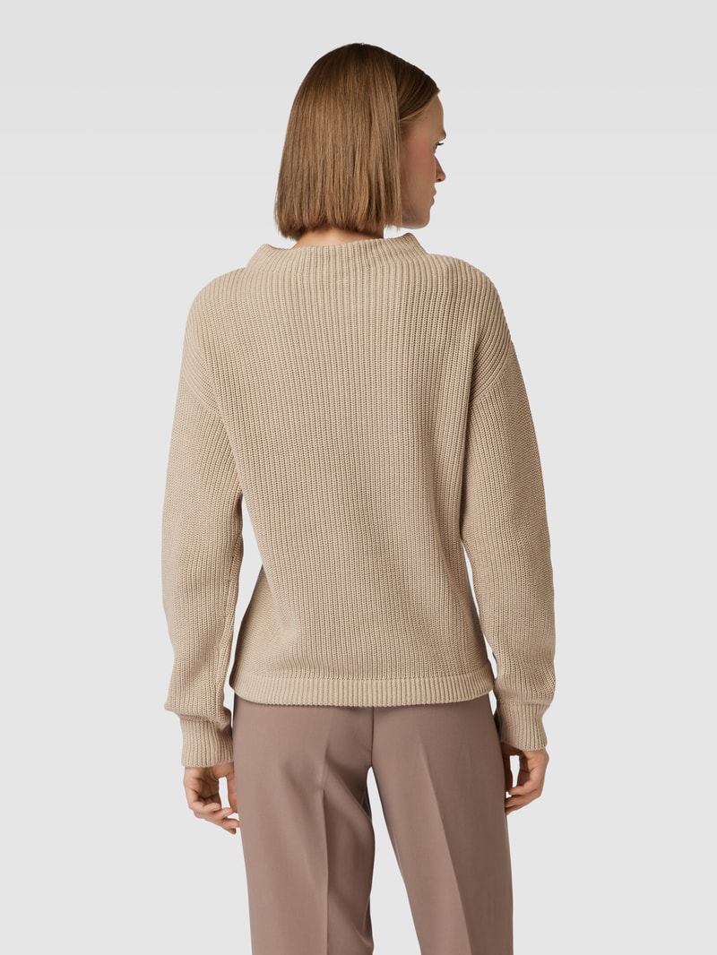 Strickpullover mit Strukturmuster in beige