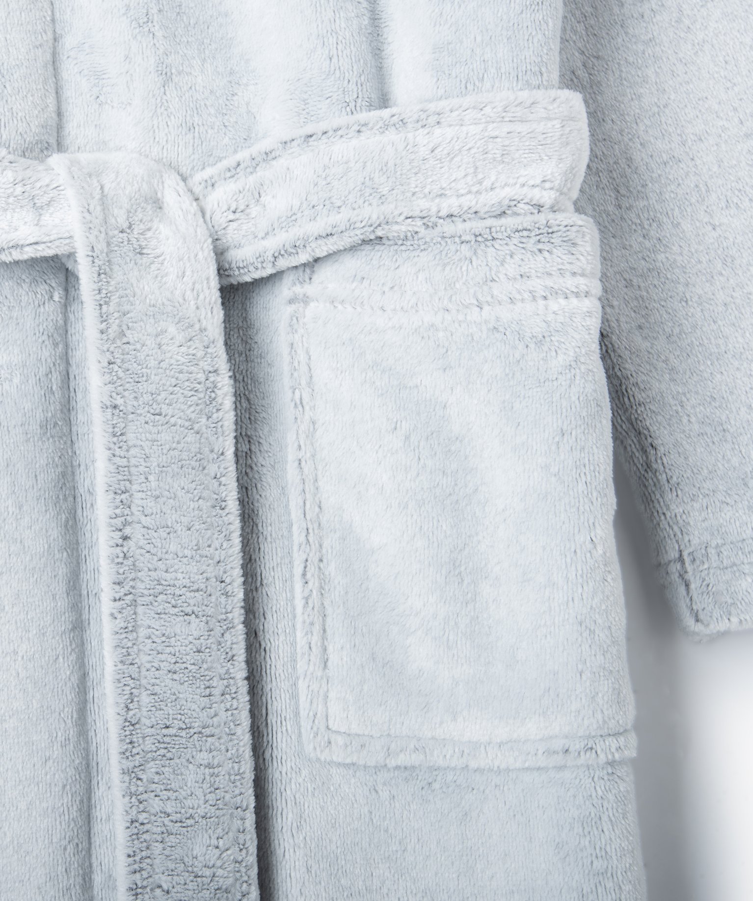 Robe de chambre enfant en maille peluche avec capuche gris | GEMO