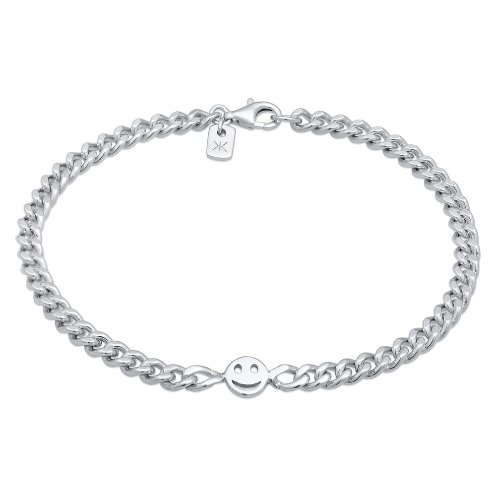 KUZZOI KUZZOI Bracelet Hommes Smile Emoji basique en argent sterling 925 Bracelet