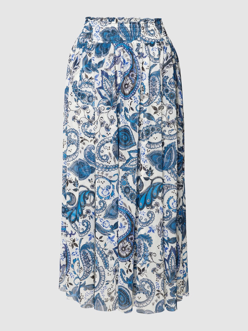 Maxirock mit Allover-Muster Modell 'paisley' in bleu