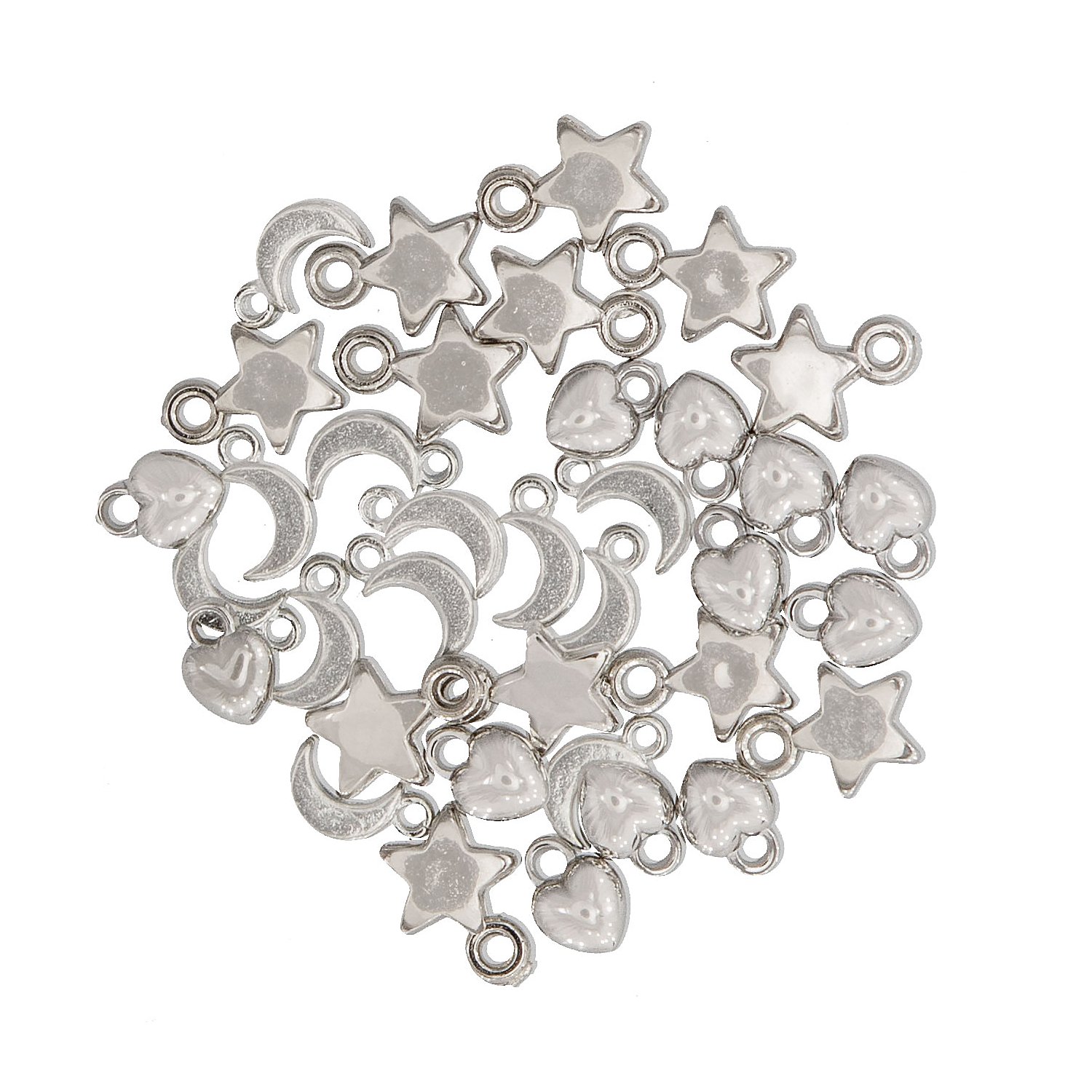 Mini-Anhänger, silber, 5–11 mm, 36 Stück