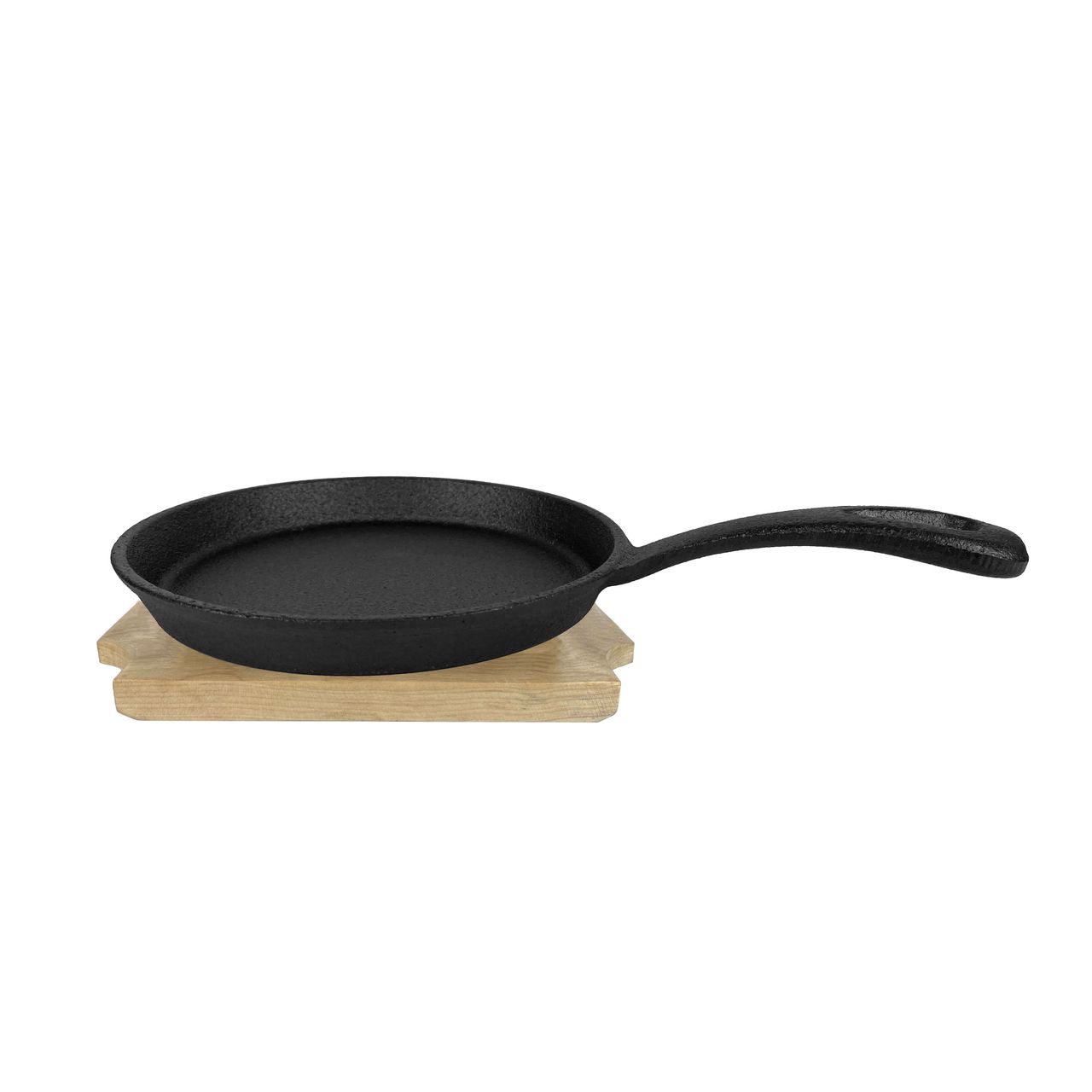 Allgrill Gusseisen-Minipfanne mit Stiel und Untersetzer - Schwarz, Rund, 13 cm x 1,5 cm