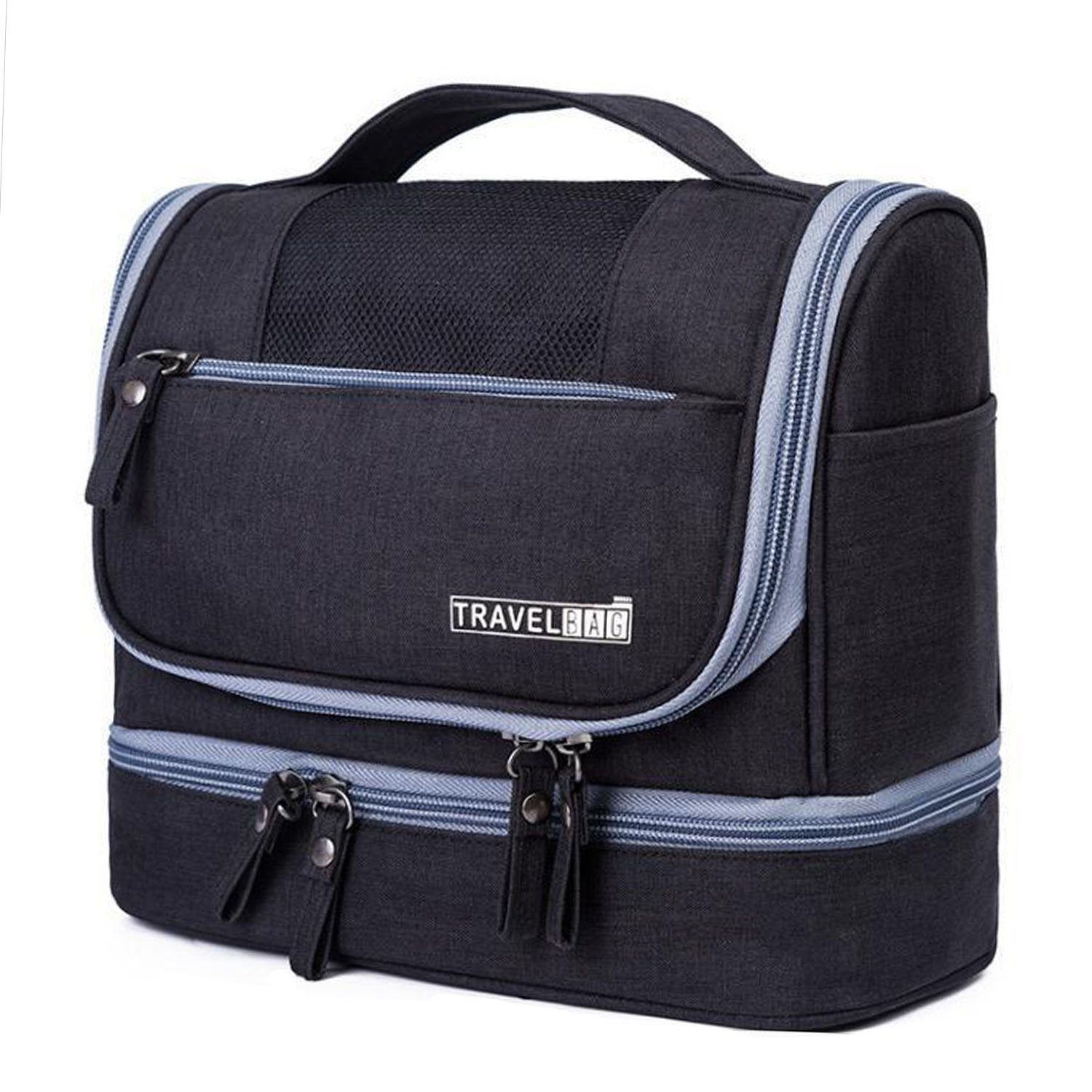 Vicbuy Kosmetiktasche Kosmetikbeutel mit Tragegriff, Kulturbeutel (Doppelschichtige Waschtasche, Reise Organizer, Toilettenartikel Aufbewahrungstasche, Kosmetiktasche, Waschbeutel mit Wasserdichte Schicht)