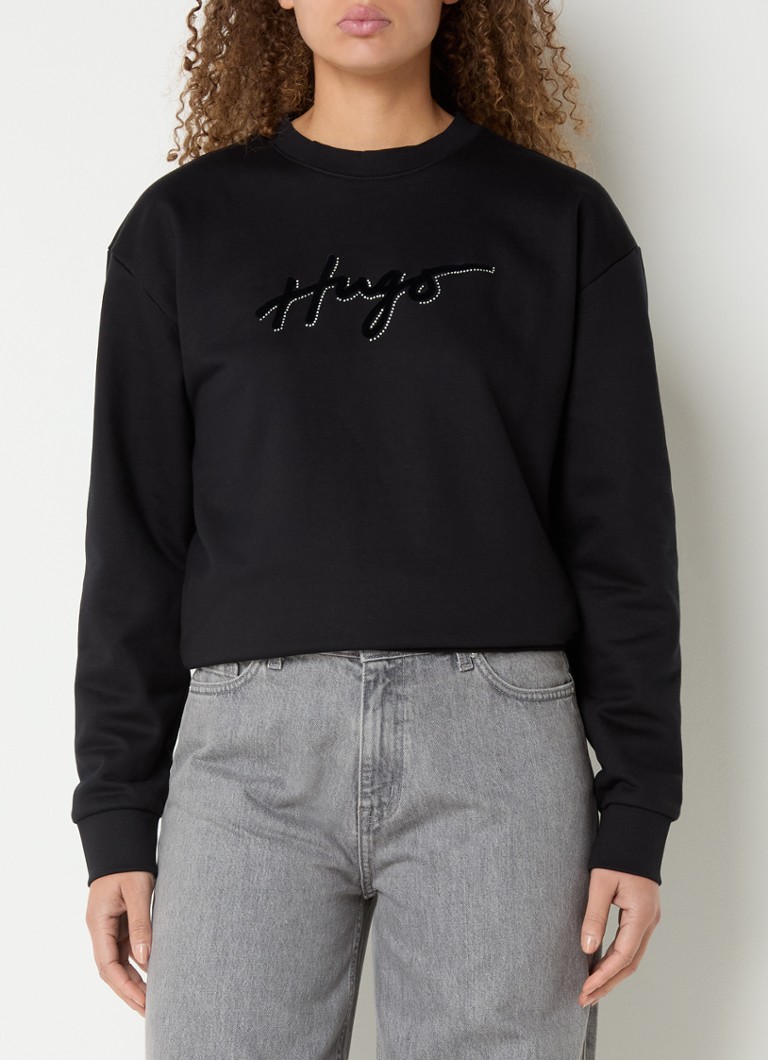Hanorac HUGO BOSS Easy Crew cu logo imprimat.
