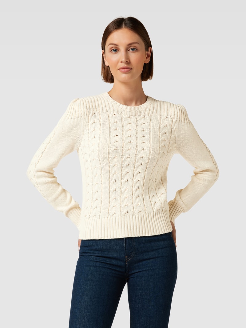 Strickpullover mit Zopfmuster Modell 'RACHANA' in offwhite