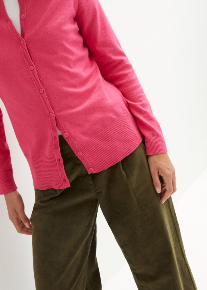 Basic Feinstrickjacke mit recycelter Baumwolle