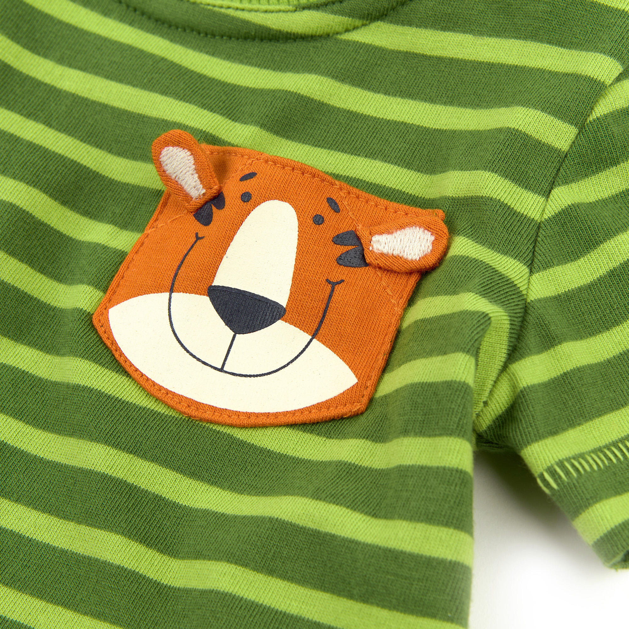 Baby T-Shirt grün-hellgrün gestreift